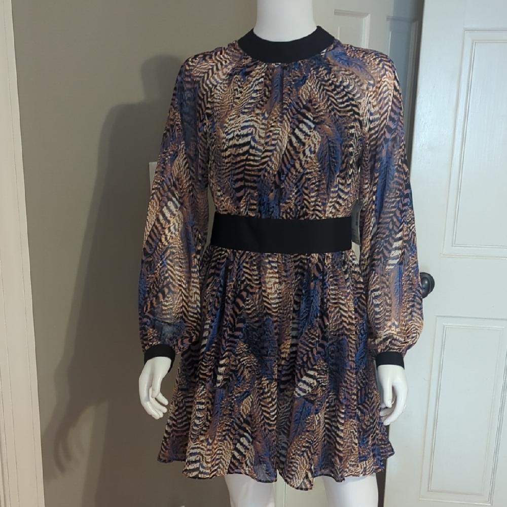 Elegant Multicolor Patterned Dress